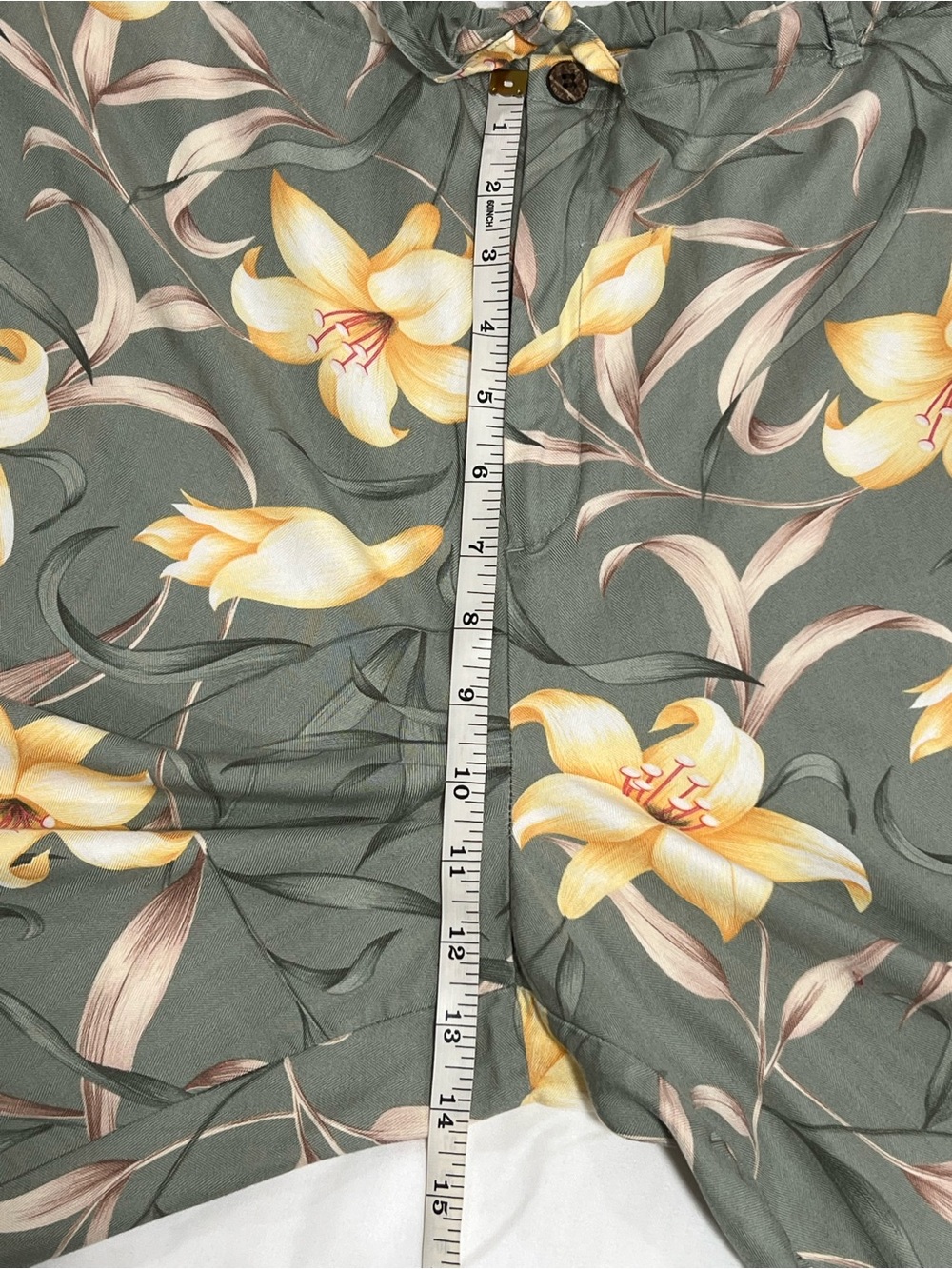 Jaclyn Smith Sport Floral Drawstring Pants Sage Green Lily Print Size XL - Picture 8 of 16